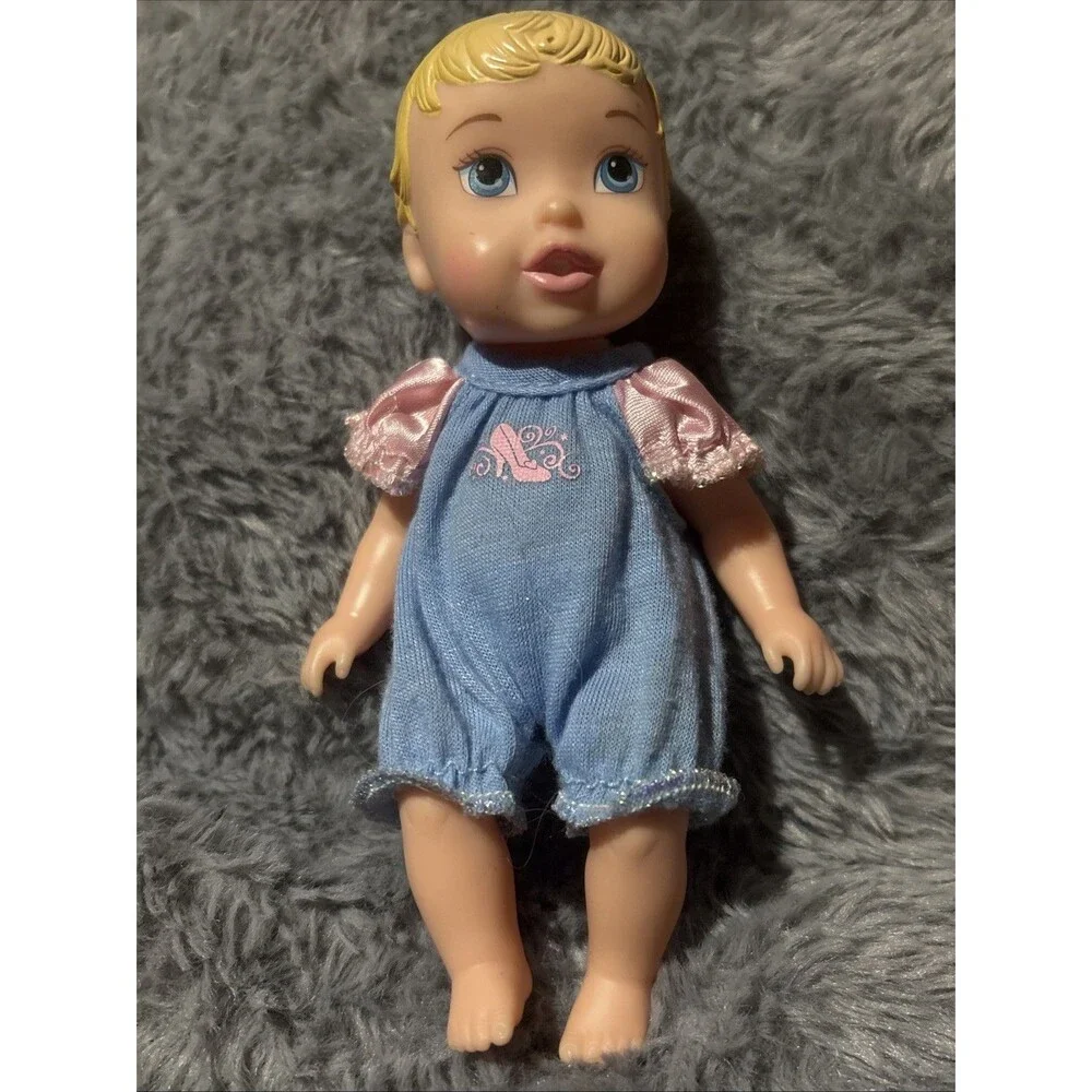 Tollytots Disney Princess Cinderella Baby Doll  Blue Romper Slipper Pink Shirt